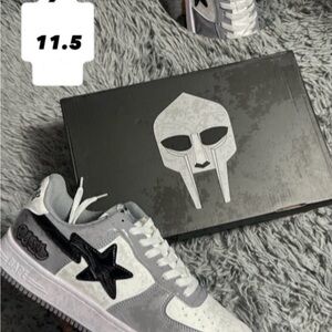Bape Gray & Black BAPESTA Low Top Sneakers